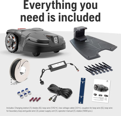 Husqvarna Automower 415X Robotic Lawn Mower with GPS, Self-Installation, 0.4 Acre