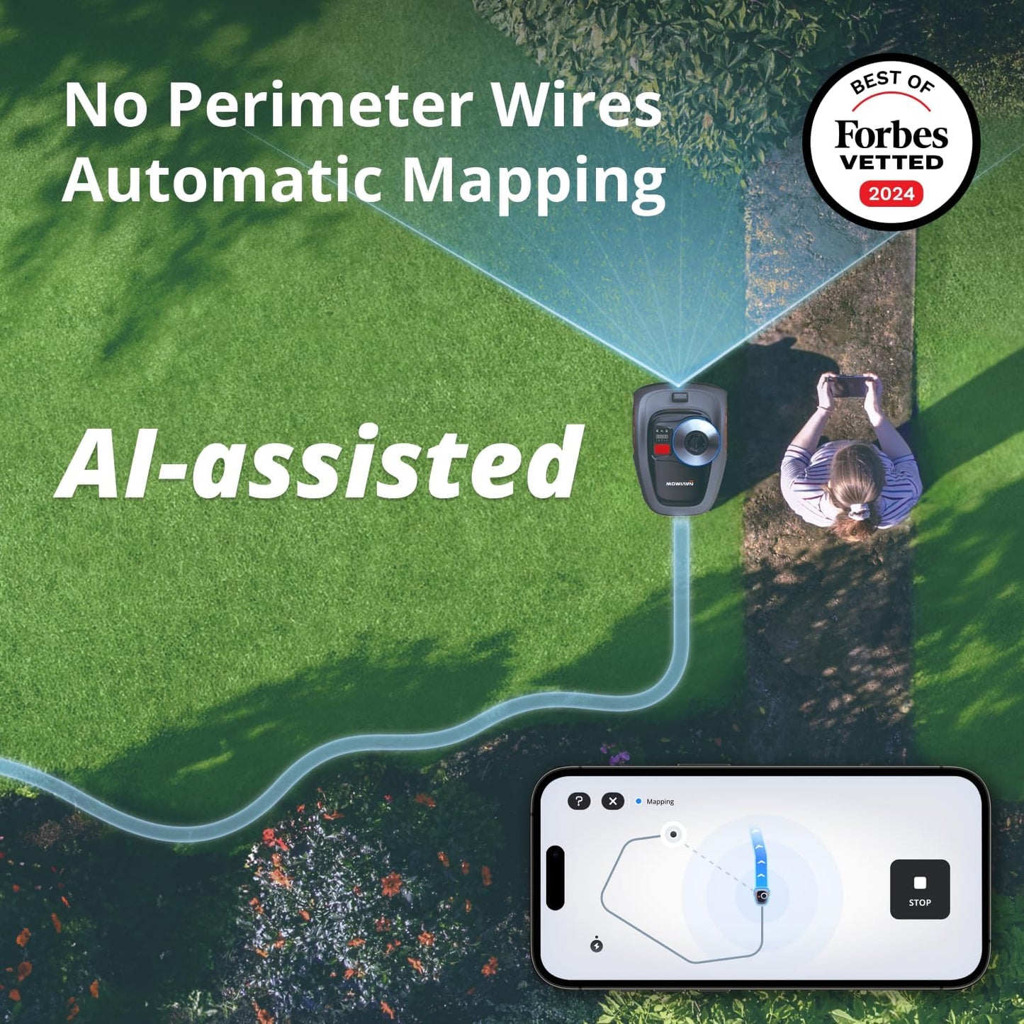 Segway Navimow i105N Robot Lawn Mower, AI Mapping, Perimeter Wire-Free, App Control