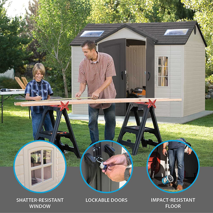 Lifetime 10′ x 8′ Outdoor Storage Shed with Carriage Doors Foundation and Installation Included.