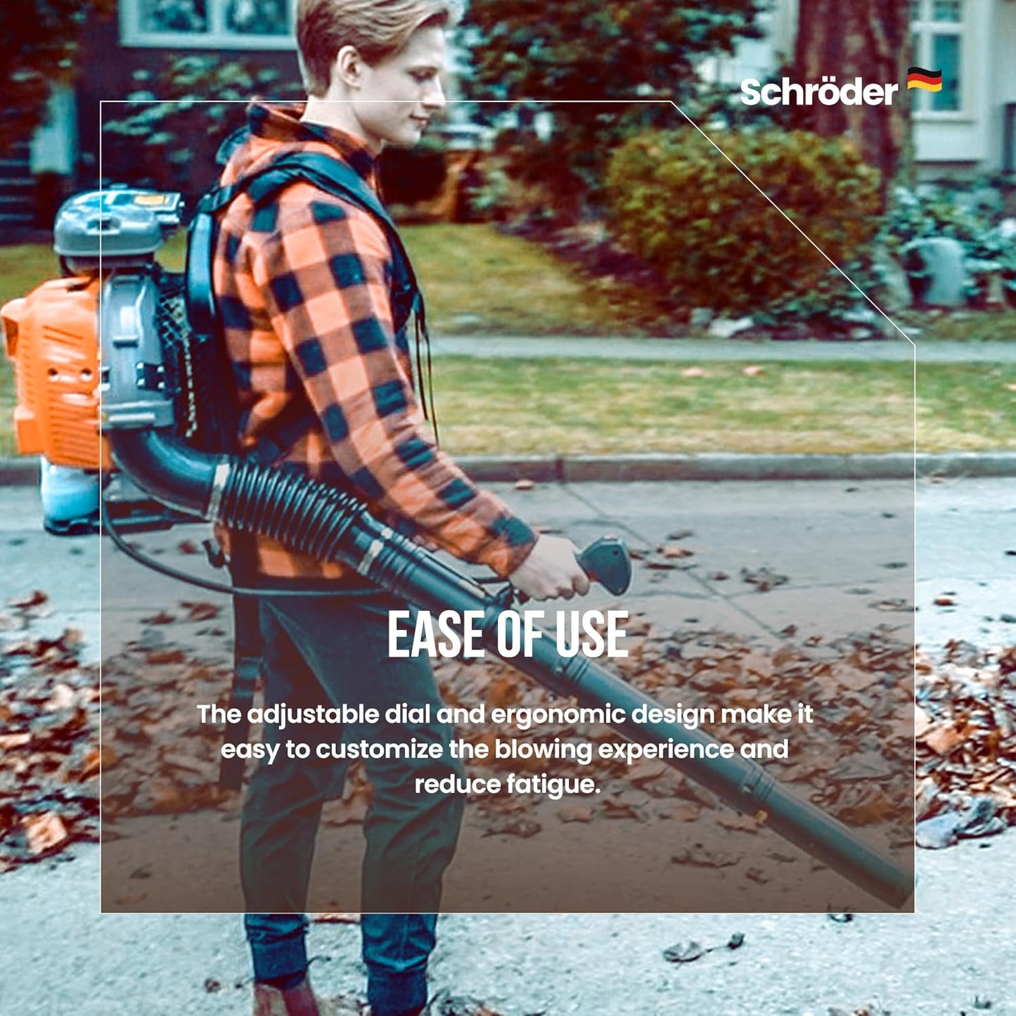 Schröder SR-6400L Backpack Gas Leaf Blower, 3.7 HP Engine