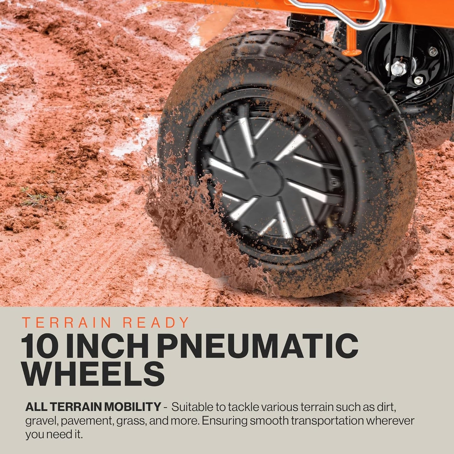 SuperHandy Electric-Assist Garden Cart, 5.7 Cu Ft, 440 lbs Load, All-Terrain Wheels