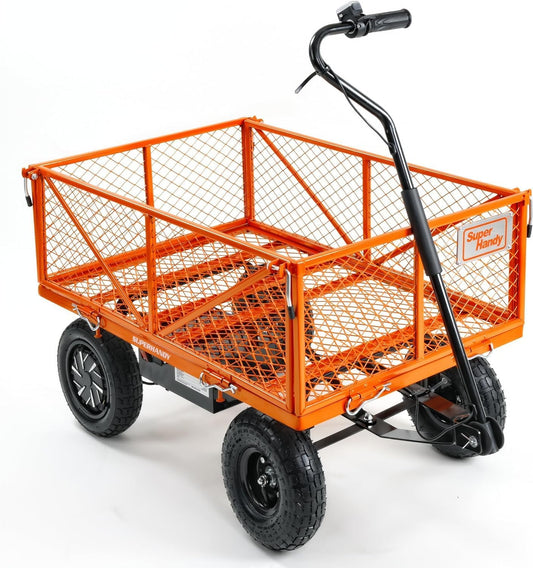 SuperHandy Electric-Assist Garden Cart, 5.7 Cu Ft, 440 lbs Load, All-Terrain Wheels