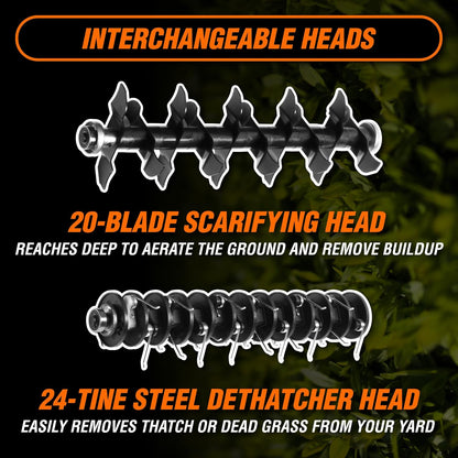 WEN DT1516 16 in. 15A Electric Dethatcher and Scarifier with Collection Bag