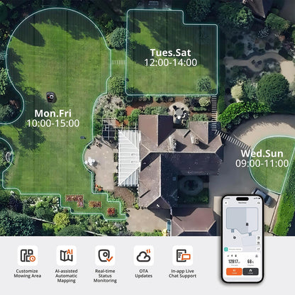 Segway Navimow i105N Robot Lawn Mower, AI Mapping, Perimeter Wire-Free, App Control