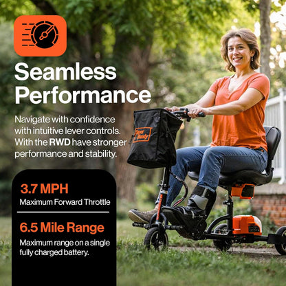 SuperHandy Foldable 3-Wheel Mobility Scooter for Adults, 13-Mile Range, Travel Friendly