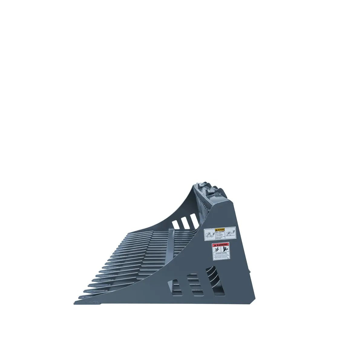 84″ Skid Steer Rock Skeleton Bucket Attachment, Solid Steel, Universal Mount, 4″ Tine Spacing, 45-70 HP, TMG-SB84