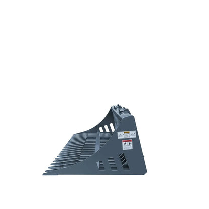 84″ Skid Steer Rock Skeleton Bucket Attachment, Solid Steel, Universal Mount, 4″ Tine Spacing, 45-70 HP, TMG-SB84
