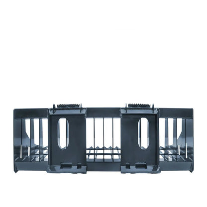 84″ Skid Steer Rock Skeleton Bucket Attachment, Solid Steel, Universal Mount, 4″ Tine Spacing, 45-70 HP, TMG-SB84