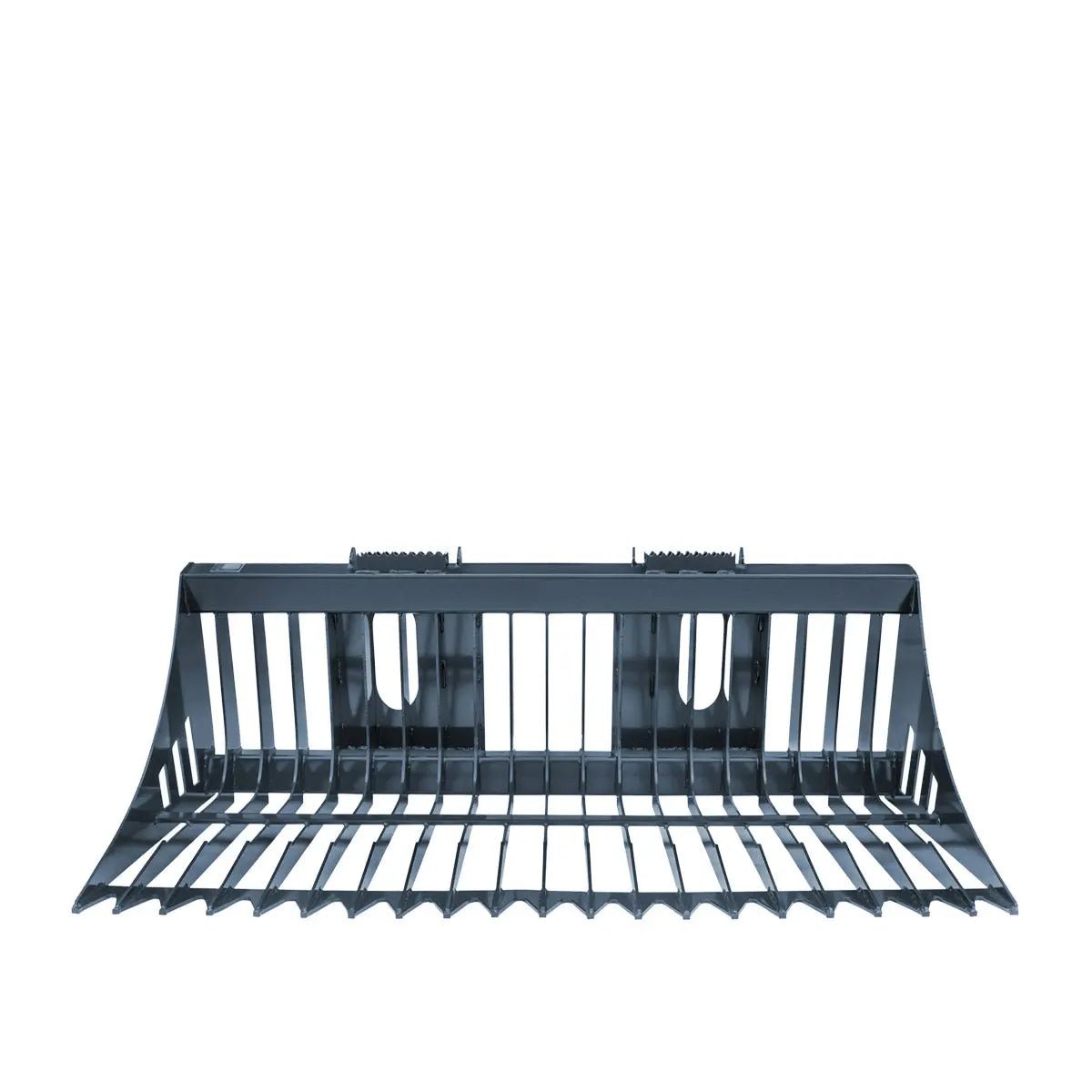 84″ Skid Steer Rock Skeleton Bucket Attachment, Solid Steel, Universal Mount, 4″ Tine Spacing, 45-70 HP, TMG-SB84