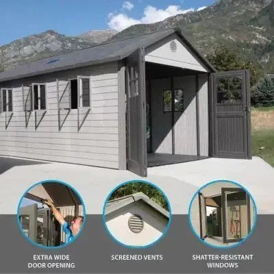 Lifetime 11 Ft. X 21 Ft. Outdoor Storage Shed With Tri-Fold Doors