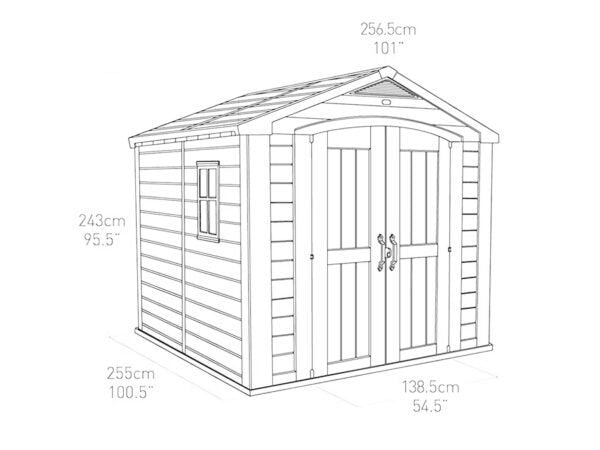 Keter Factor 8×8 Foot Large Resin Outdoor Shed