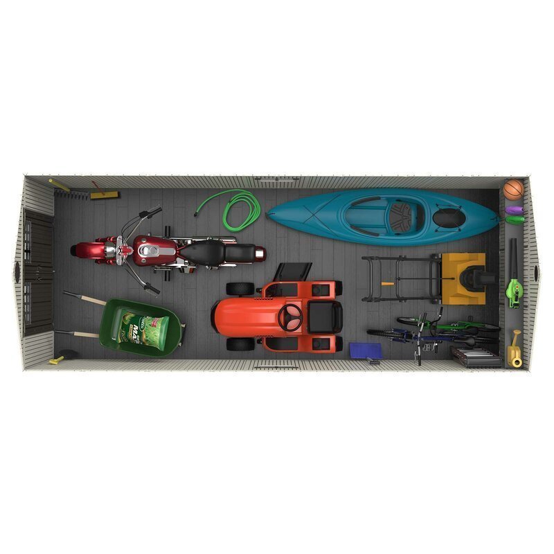 D Plastic Storage Shed 8 ft. W x 20 ft