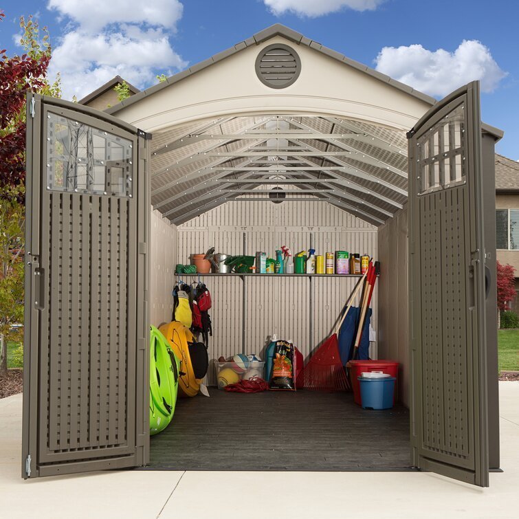 D Plastic Storage Shed 8 ft. W x 20 ft