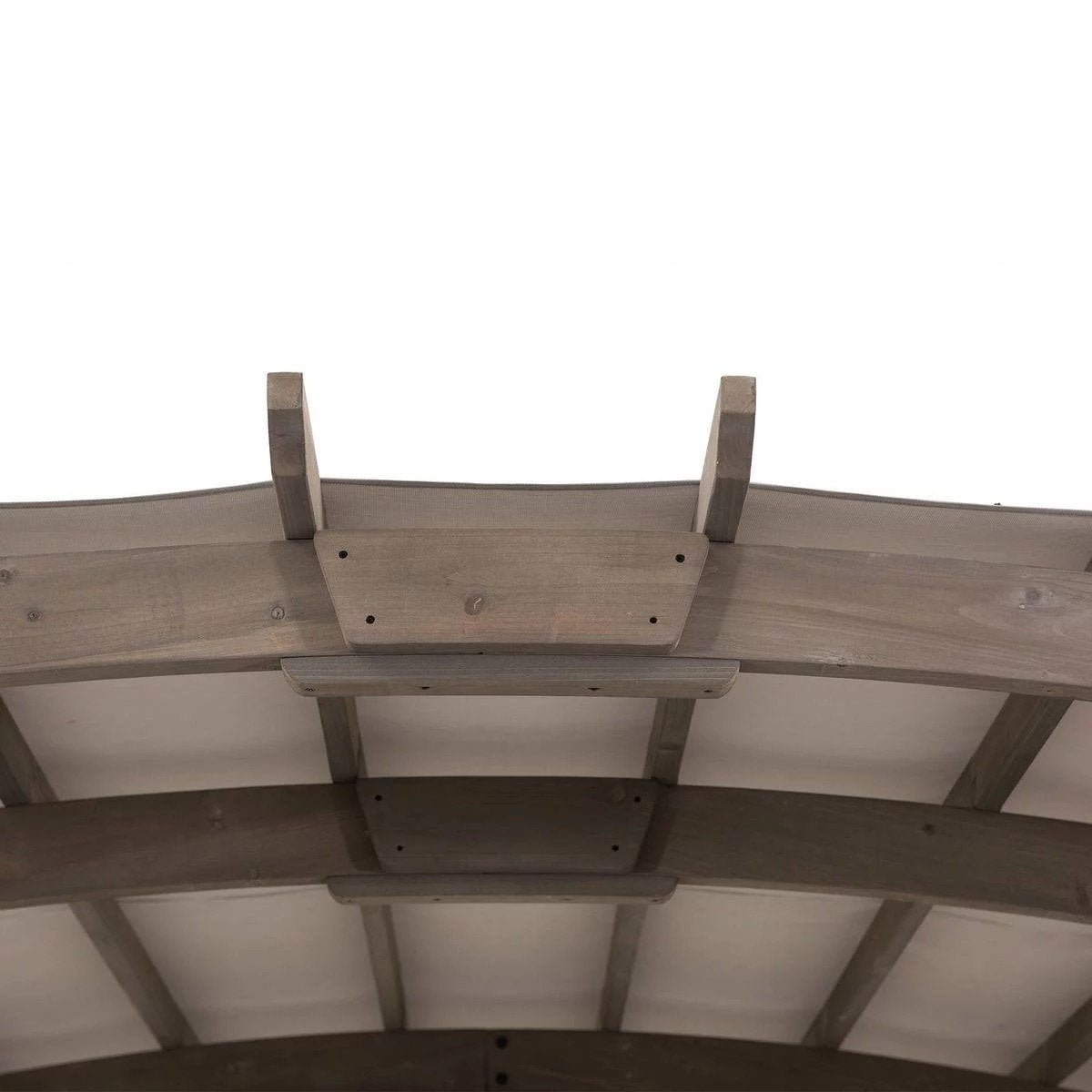 SummerCove 10 ft. x 14 ft. Light Gray Cedar Frame Arched Pergola with Shelves