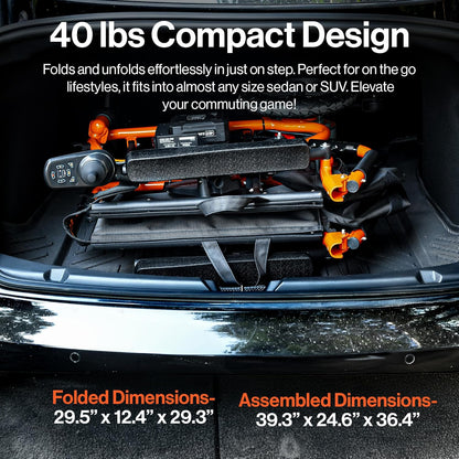 SuperHandy GoRide 2 Plus Foldable Electric Wheelchair, Dual Motors, Zero-Turn