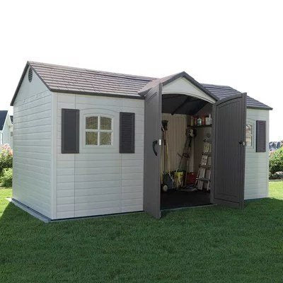 Lifetime Storage Shed: lifetime Garden Building Shed – 15′ X 8′ – Gray
