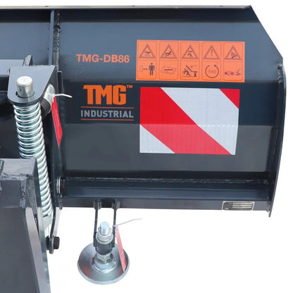 94″ Skid Steer Dozer Blade/Snow Plow Pusher, 30° Left & Right, Bolt-On Cutting Edge, Adjustable Skid Shoes, Universal Quick Mount, TMG-DB94