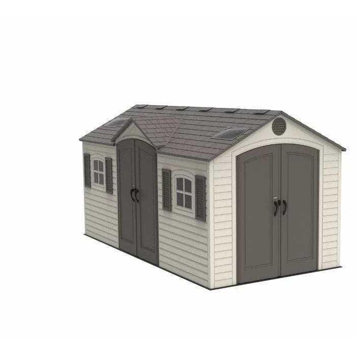 Dual Entry 15 ft. W x 8 ft. D Plastic Storage Shed