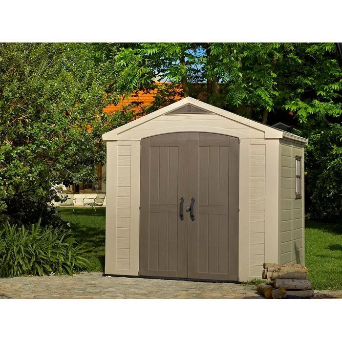 Factor 8 ft. W x 6 ft. D Plastic Storage Shed