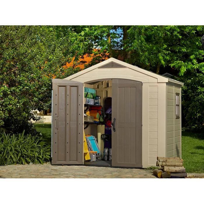 Factor 8 ft. W x 6 ft. D Plastic Storage Shed