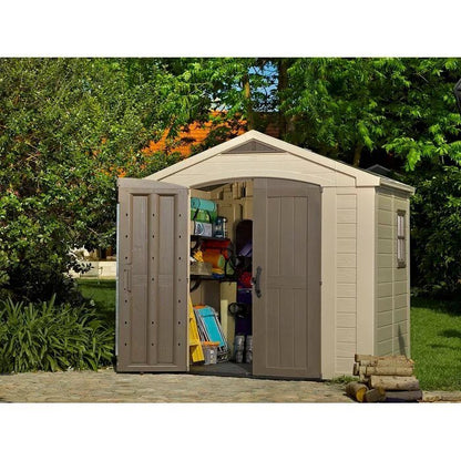 Factor 8 ft. W x 6 ft. D Plastic Storage Shed