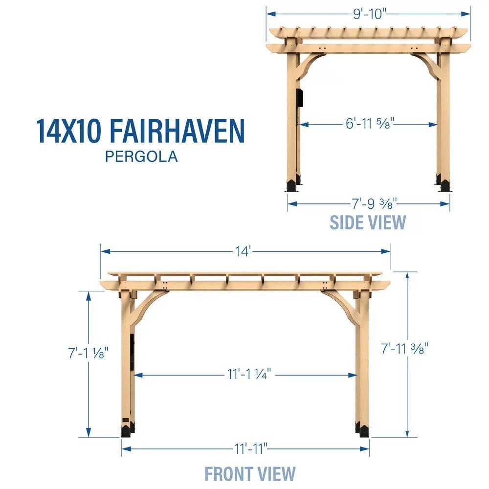 14X10 FAIRHAVEN PERGOLA NATURAL