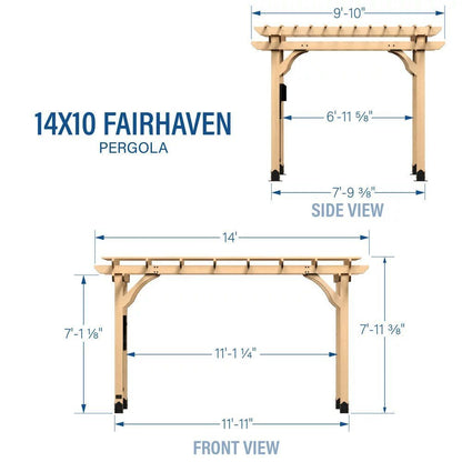 14X10 FAIRHAVEN PERGOLA NATURAL