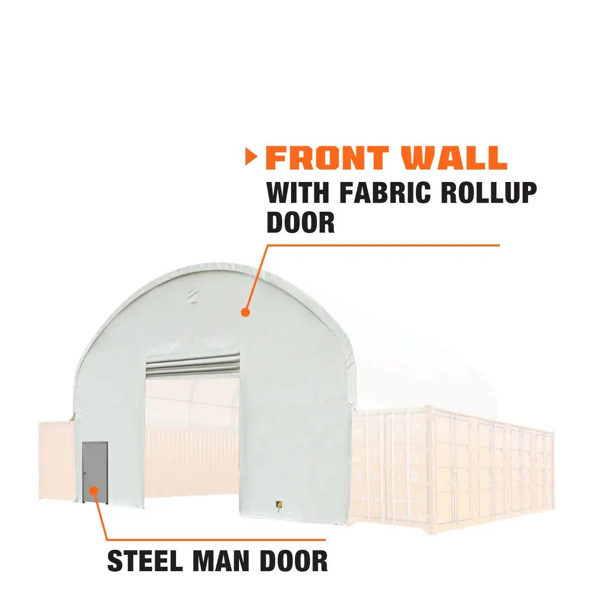 Front End Wall Kit, Compatible with TMG-DT4041C and DT4041CF container shelters installed with the standard height containers (8’6″), TMG-DT40FW8V