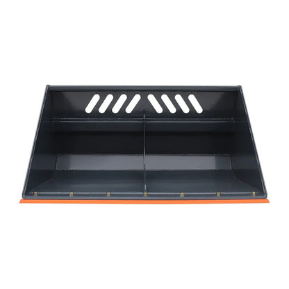 Heavy-Duty 60″ Skid Steer Snow/Mulch Bucket, Bolt-On Cut Edge, 1500-lb Weight Capacity, Universal Quick Mount, TMG-SN60