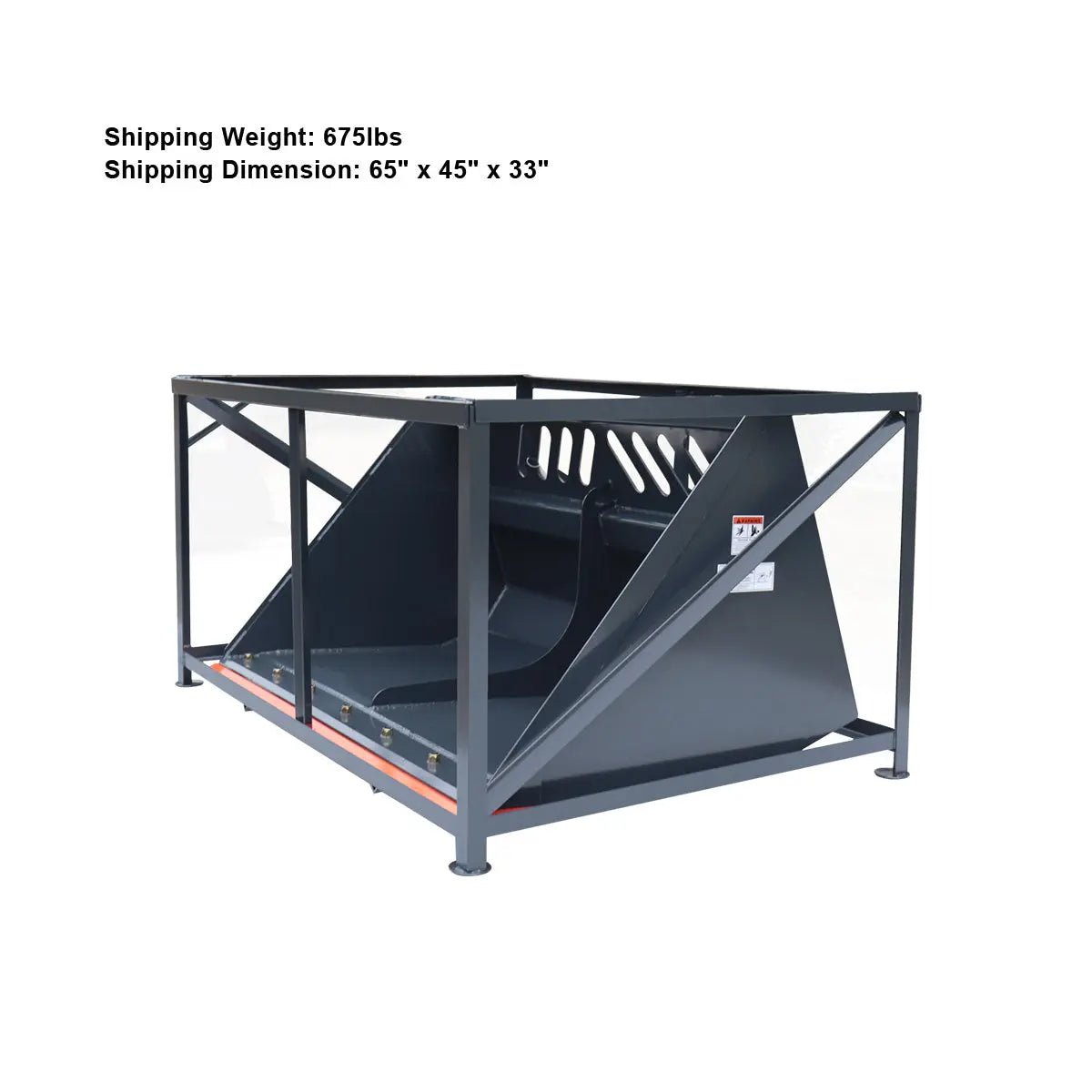 Heavy-Duty 60″ Skid Steer Snow/Mulch Bucket, Bolt-On Cut Edge, 1500-lb Weight Capacity, Universal Quick Mount, TMG-SN60