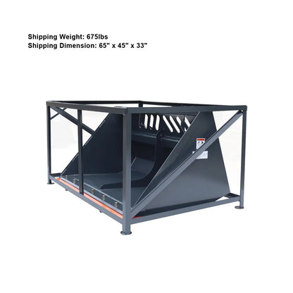 Heavy-Duty 60″ Skid Steer Snow/Mulch Bucket, Bolt-On Cut Edge, 1500-lb Weight Capacity, Universal Quick Mount, TMG-SN60
