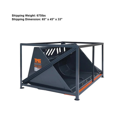 Heavy-Duty 60″ Skid Steer Snow/Mulch Bucket, Bolt-On Cut Edge, 1500-lb Weight Capacity, Universal Quick Mount, TMG-SN60