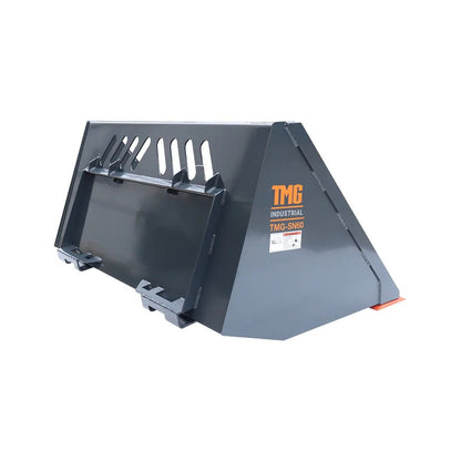 Heavy-Duty 60″ Skid Steer Snow/Mulch Bucket, Bolt-On Cut Edge, 1500-lb Weight Capacity, Universal Quick Mount, TMG-SN60