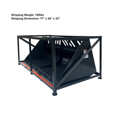 Heavy-Duty 72″ Skid Steer Snow/Mulch Bucket, Bolt-On Cut Edge, 1500-lb Weight Capacity, Universal Quick Mount, TMG-SN72
