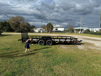 7X20 Big Tex Tandem Axle Pipe Top Black Utility Trailer (10PI-20BK4HDIR)