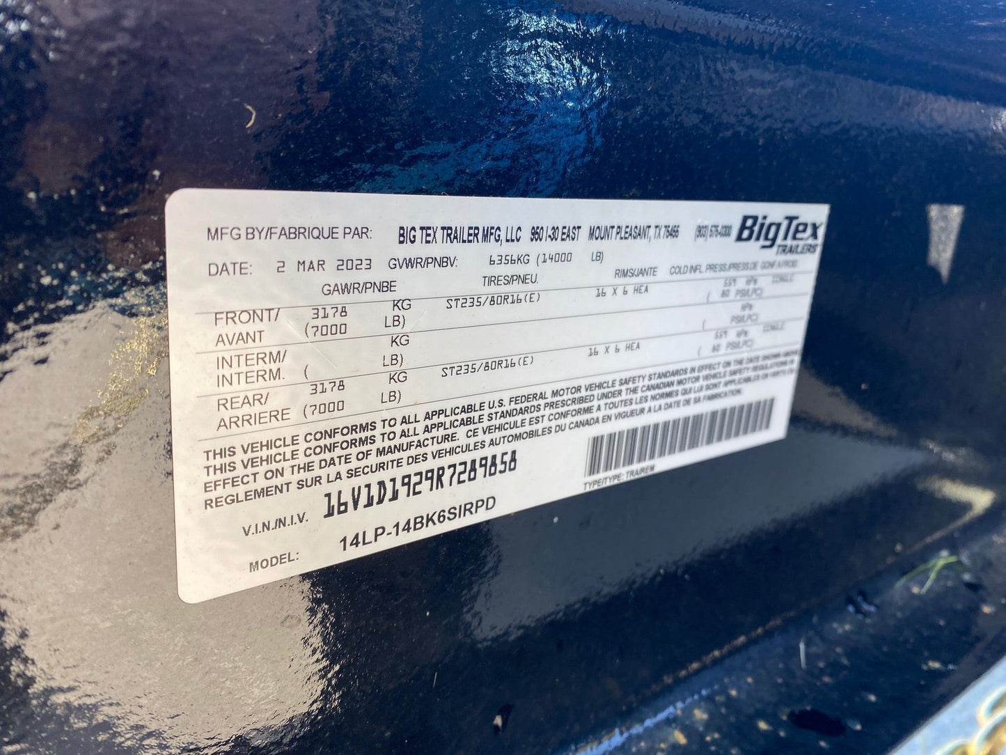 14 Foot Big Tex Heavy Duty Low Profile with Spreader Gate Black Dump Trailer (14LP-14BK6SIRPD)