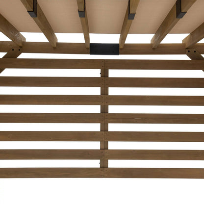 SummerCove 11 ft. x 10 ft. Tan Cedar Frame Wood Pergola with Adjustable Canopy
