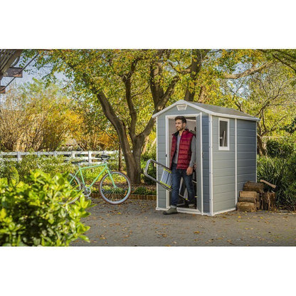 Keter Manor 4 ft. W x 6 ft. D Vertical Resin Outdoor Storage Shed Ideal For Patio
