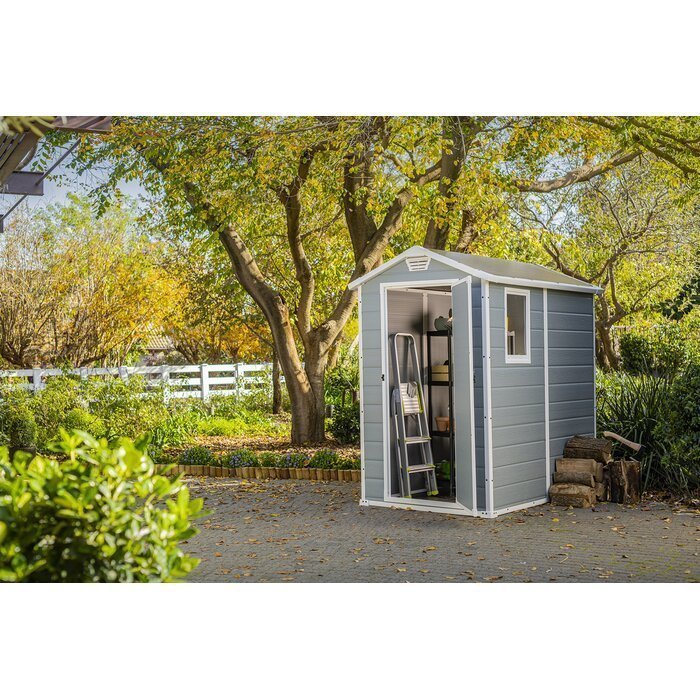Keter Manor 4 ft. W x 6 ft. D Vertical Resin Outdoor Storage Shed Ideal For Patio
