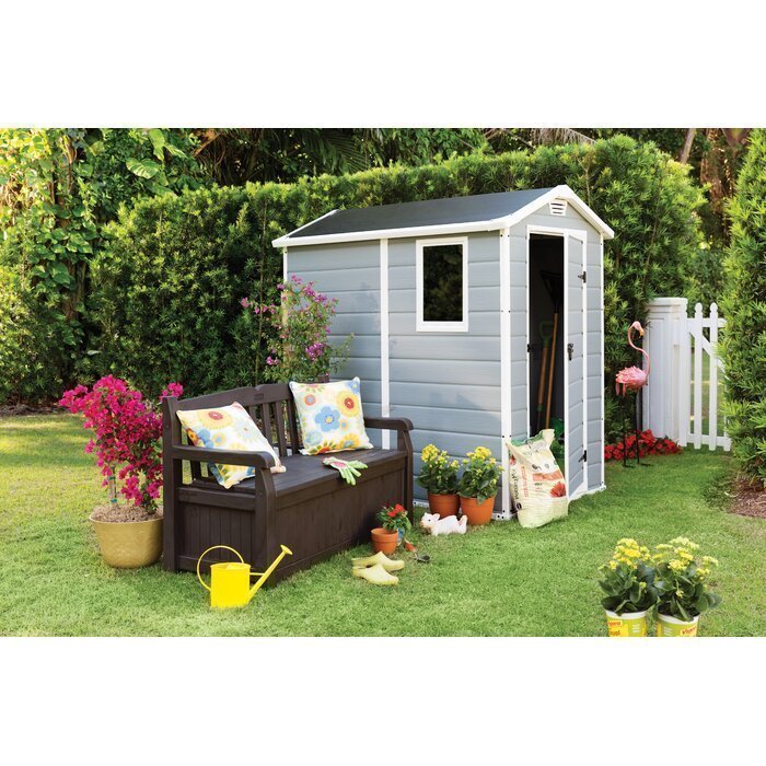 Keter Manor 4 ft. W x 6 ft. D Vertical Resin Outdoor Storage Shed Ideal For Patio