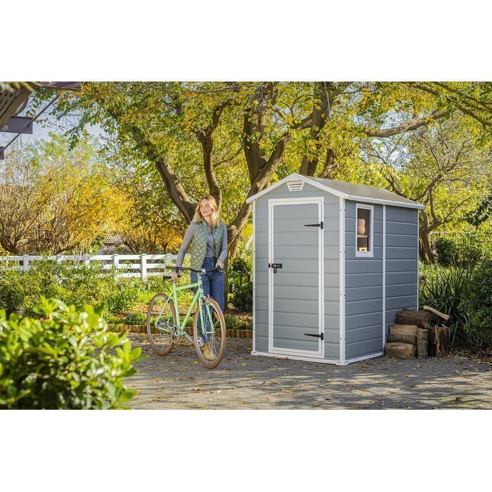 Keter Manor 4 ft. W x 6 ft. D Vertical Resin Outdoor Storage Shed Ideal For Patio