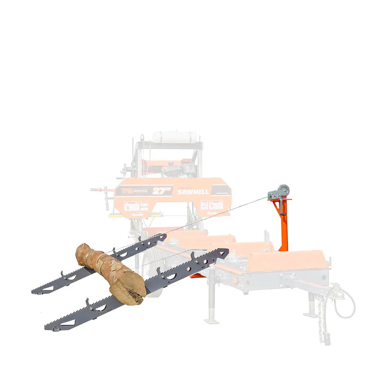 Log Loading Ramp Kit for Sawmill Trailer PSM27, Mast/Boom, 70″ Ramp Length, 3800-lb Load Capacity, TMG-PSM27-Lramp