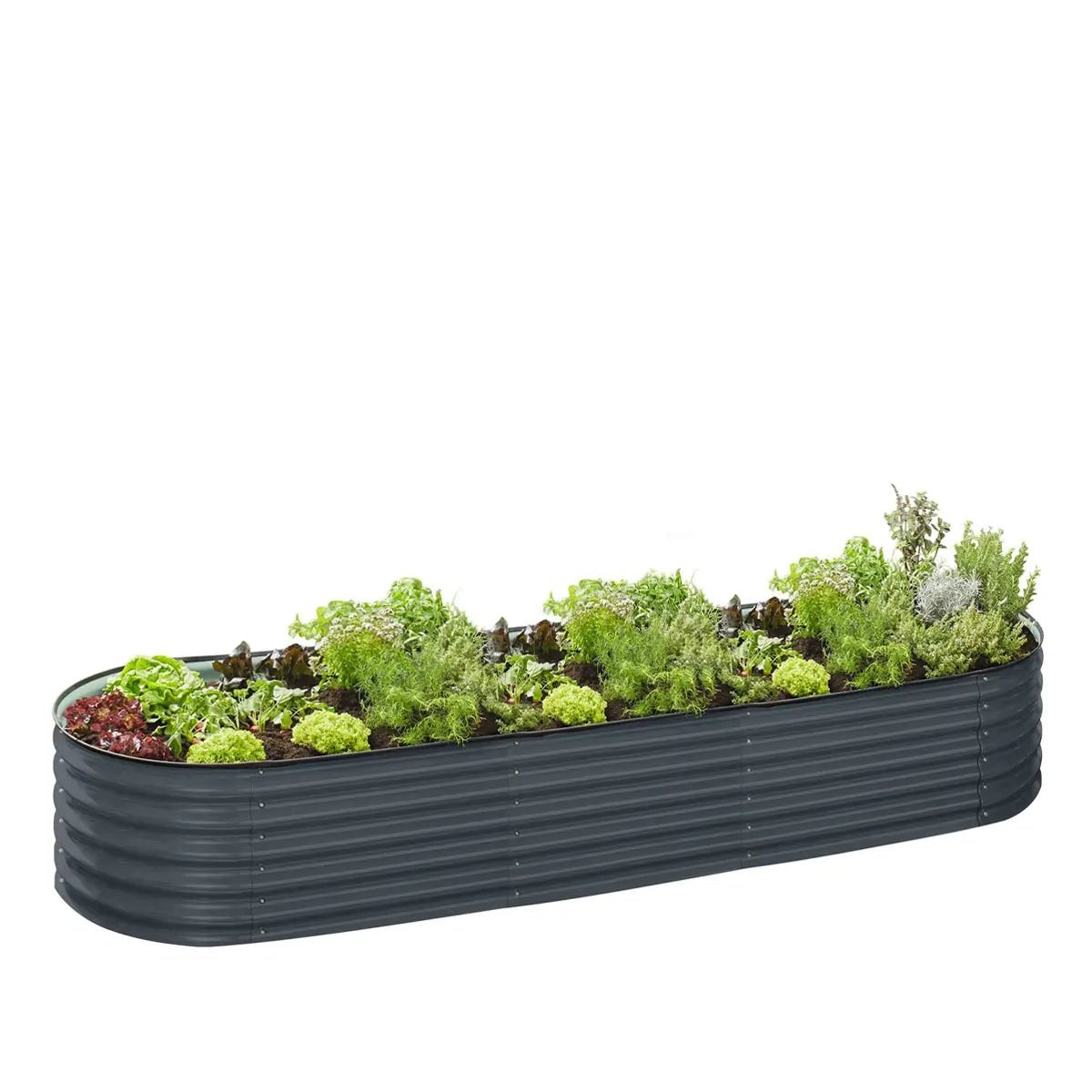 Metal Raised Garden Bed Kit, 9-In-1 Modular Design, 18″ Tall, Galvanized & Powder Coated, Rubber Edging, TMG-MGB96