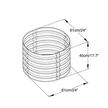 Metal Raised Garden Bed Kit, 9-In-1 Modular Design, 18″ Tall, Galvanized & Powder Coated, Rubber Edging, TMG-MGB96