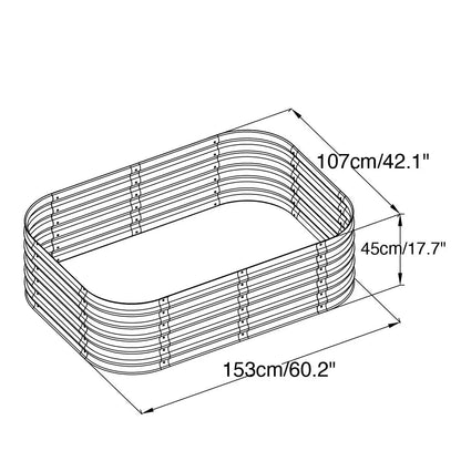 Metal Raised Garden Bed Kit, 9-In-1 Modular Design, 18″ Tall, Galvanized & Powder Coated, Rubber Edging, TMG-MGB96