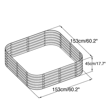 Metal Raised Garden Bed Kit, 9-In-1 Modular Design, 18″ Tall, Galvanized & Powder Coated, Rubber Edging, TMG-MGB96