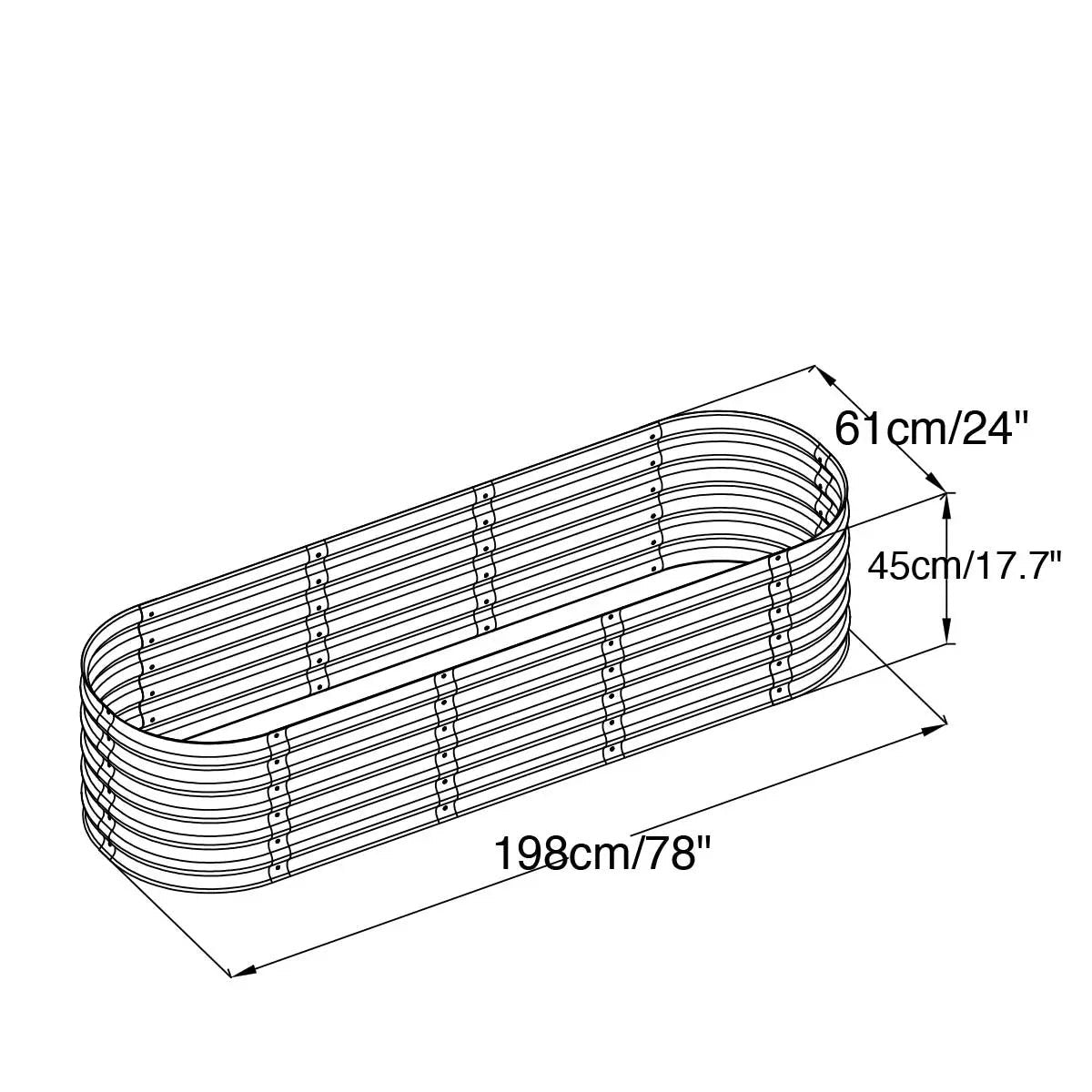 Metal Raised Garden Bed Kit, 9-In-1 Modular Design, 18″ Tall, Galvanized & Powder Coated, Rubber Edging, TMG-MGB96