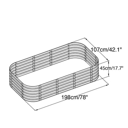 Metal Raised Garden Bed Kit, 9-In-1 Modular Design, 18″ Tall, Galvanized & Powder Coated, Rubber Edging, TMG-MGB96