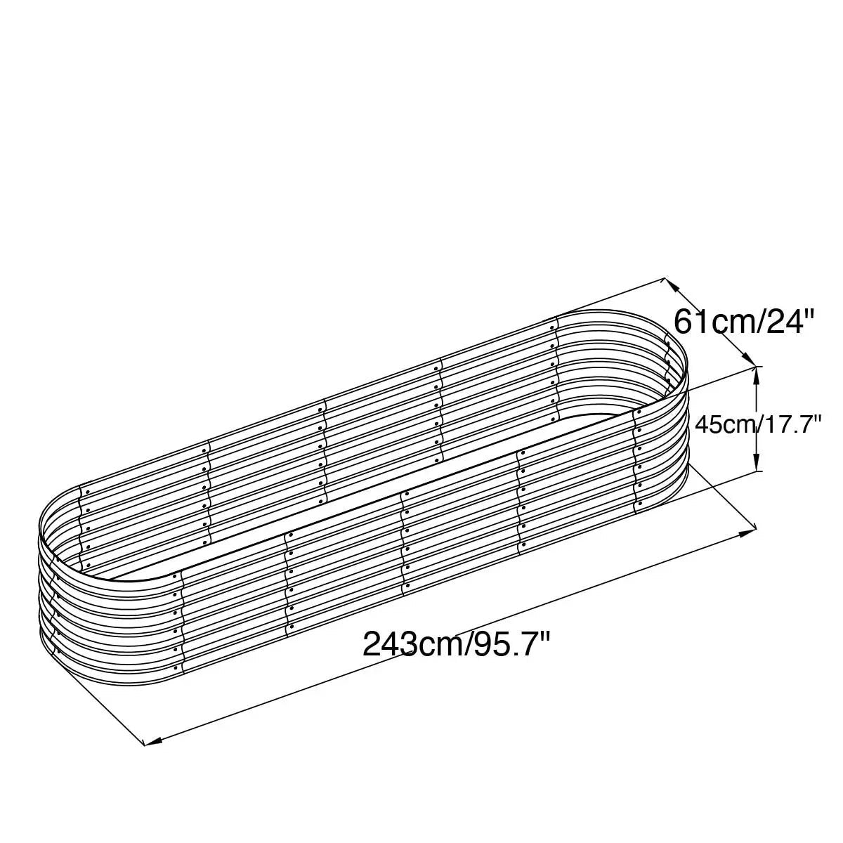 Metal Raised Garden Bed Kit, 9-In-1 Modular Design, 18″ Tall, Galvanized & Powder Coated, Rubber Edging, TMG-MGB96