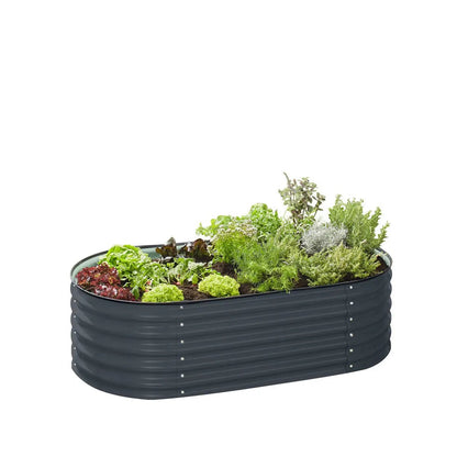 Metal Raised Garden Bed Kit, 9-In-1 Modular Design, 18″ Tall, Galvanized & Powder Coated, Rubber Edging, TMG-MGB96